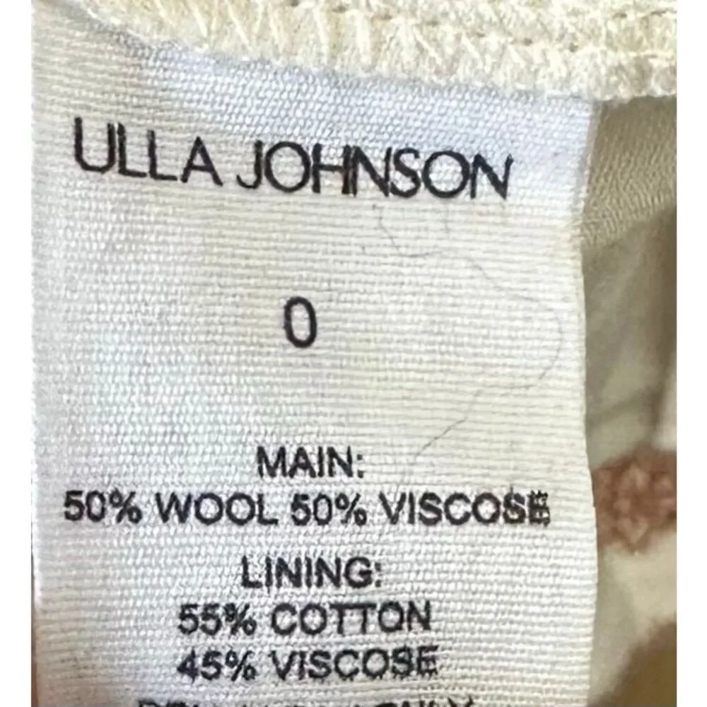 ULLA JOHNSON Paisley Print Wool Twill Adira Dress New With Tags Size 0